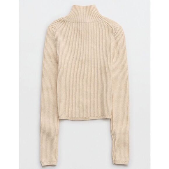 Aerie Late Night Quarter Zip Sweater L - Picture 7 of 8